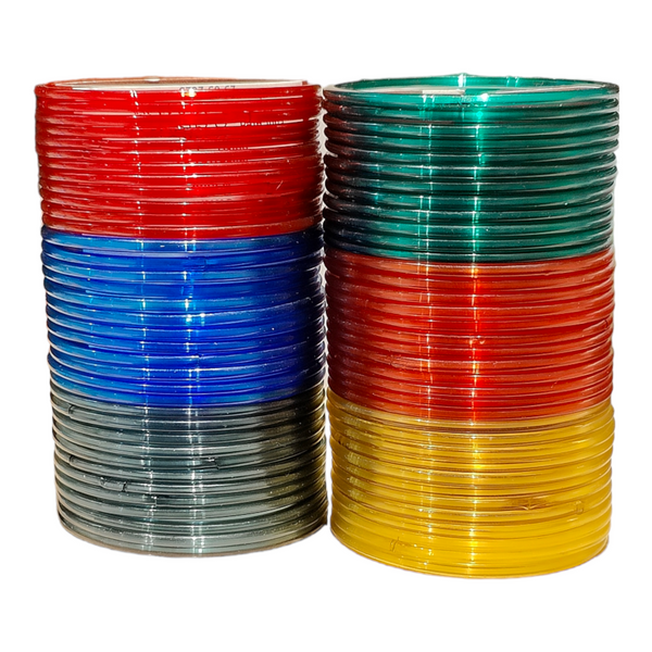 6 Color Plain Shining Glass Bangles Set for Women – Multicolor Chudi Set