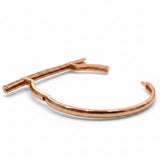 Rose Gold Plated Straight Bar Pave CZ Geometric Cuff bracelet  for Women