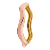 Wavy Enamel Gold Plated Openable Bangle Bracelet for Women