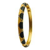 Geometric Openable Gold Plated Enamel Bangle bracelet for Women