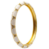 Geometric Openable Gold Plated Enamel Bangle bracelet for Women