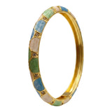Geometric Openable Gold Plated Enamel Bangle bracelet for Women