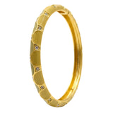 Geometric Openable Gold Plated Enamel Bangle bracelet for Women