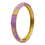 Multicolour Floral Meenakari Gold Plated Hinged Kada bracelet