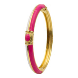 Openable Hinged Gold Plated Enamel Bangle Bracelet for Women