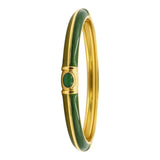 Openable Hinged Gold Plated Enamel Bangle Bracelet for Women