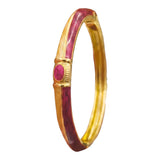 Openable Hinged Gold Plated Enamel Bangle Bracelet for Women
