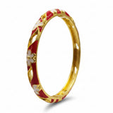 Gold Plated 6 Piece Floral Meenakari Bangle Bracelet Set