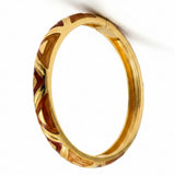 Gold Plated Geometric Enamel Bangle Bracelet Set for Women