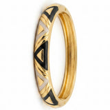 Gold Plated Geometric Enamel Bangle Bracelet Set for Women