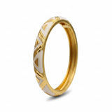 Gold Plated Geometric Enamel Bangle Bracelet Set for Women