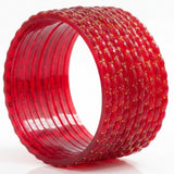 Red Raindrop glass bangles
