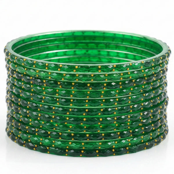Green Raindrop glass bangles