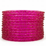 Rani Pink Raindrop glass bangles