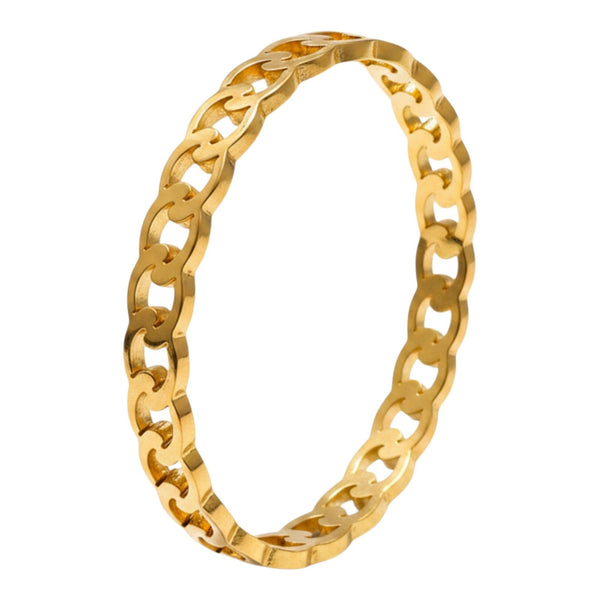 Gold Plated Stainless Steel Hollow Chain Kada Bracelet for Women