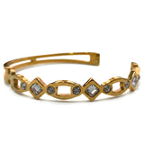 Gold Plated Geometric Infinity Link Pattern CZ Bracelet Kada for Women