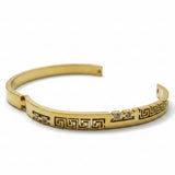 Gold Plated Meander Greek Key Pattern Openable Bangle Kada for Women