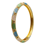 Geometric Openable Gold Plated Enamel Bangle bracelet for Women